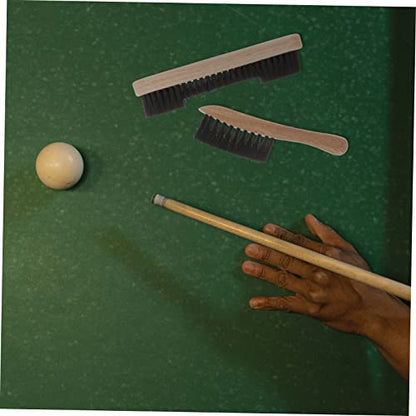 BESPORTBLE 2pcs Pool Table Cleaning Brush Set Wooden Billiards Table Dust Removal Tool Multi-Purpose Rail Surface Cleaner Compact Design for Efficient Maintenance
