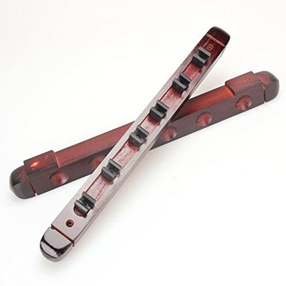 Pool Stick Holder, Wall Mounted 6 Cue Billiard Rack - Premium Solid Wood Cue Accessories