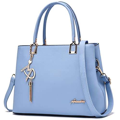 Womens Purses and Handbags Shoulder Bags Ladies Designer Top Handle Satchel Tote Bag - color: Light Blue 2