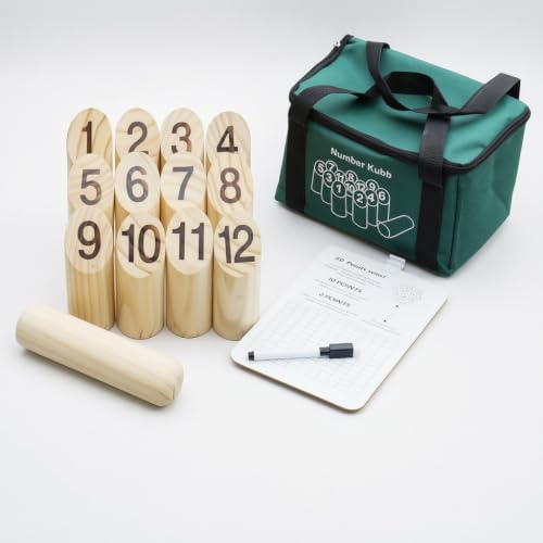 Modern Wooden Outdoor Games Set, Family with Scoreboard, Portable Camping Games for Adults