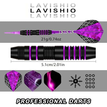 Soft Tip Darts Set - Darts Plastic Tip Sets,3 Aluminum Shaft Professional Darts Plastic Tip Sets 2BA Replacement Tips Professional Soft Darts,Plastic Darts for Electronic Dart Board