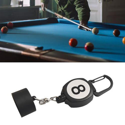 LAKE OF FIRE Billiard Chalk Holder，Pool Chalk Holder with Retractable Key Ring Black - size: Round