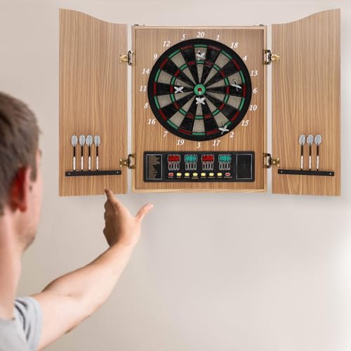 Electronic Dart Machine,Dartboard,27 Main Game,243 Game Variations,Up to 16 Players,for Family Office Pub - color: Yellow