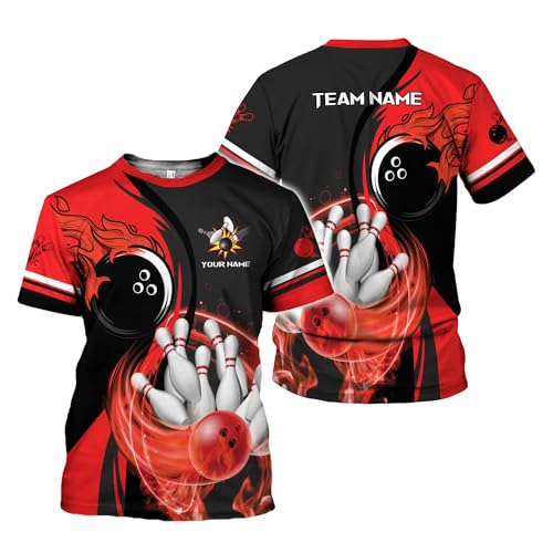 Rivelus Personalized Name Bowling Shirts for Men and Women 3D, Bowling Shirts for Team Bowling, Bowling Shirts Gift - color: Blm32