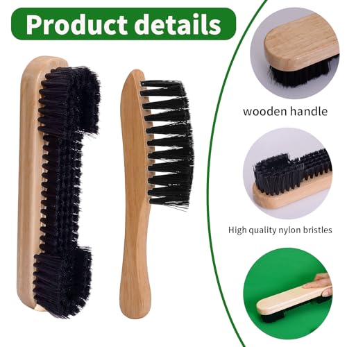 Billiard Pool Table Brush Cleaning Kit, Pool Table Brush Accessories 3 Set. | Includes 9-In Nylon Bristle Brush, Rail Brush, Sticky Lint Roller. Soft Bristles, Wood Handle, Billiards&Snooker Accessories