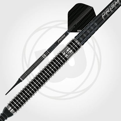 Winmau Blackout Softip Tungsten Darts Set with Flights and Shafts (Stems) - size: 18G - Soft Tip, style: Soft Tips