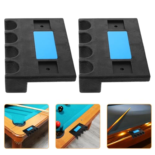 Cabilock 2pcs Wall Mounted Pool Cue Rack Holder with 4-hole Weighted Design and Non-slip Pads, Billiards Accessories Organizer for Game Rooms and Professional Pool Table Storage