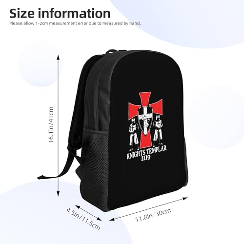 Knights Templar 1119 Crusader Deus Backpacks For Men Women Book Bag Travel Hiking Camping Work Lightweight - color: Ye15