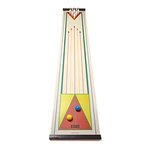 Kikkerland Tabletop Mini Arcade Board Game Bowling, Family Fun Game Night, Office Desk Office Desk Stress Relief Gadgets Small Finger Toys Fun Gag Gifts for Men Women Kids Teens