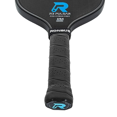 Ronbus R1/R3 Pulsar Thermoformed Raw Toray T700 Carbon Fiber Pickleball Paddle with 16 mm Polypropylene Honeycomb Core - style: R3 Pulsar