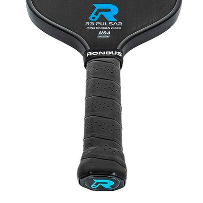Ronbus R1/R3 Pulsar Thermoformed Raw Toray T700 Carbon Fiber Pickleball Paddle with 16 mm Polypropylene Honeycomb Core - style: R3 Pulsar