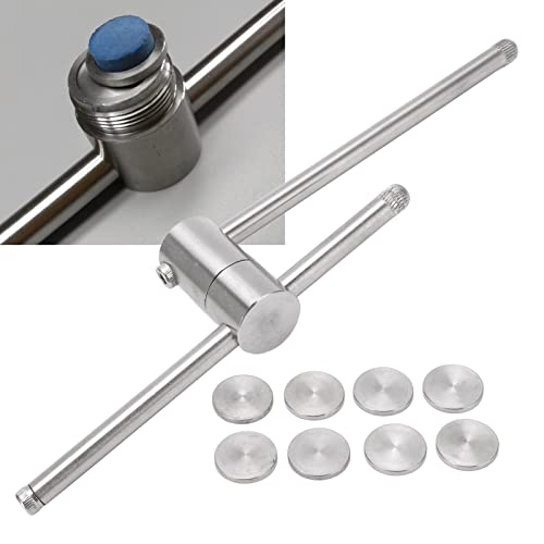 Billiard Cue Tip Presser, Stainless Steel Billiard Cue Tip Shaper Snooker Stick Tip Compressor Press Tool for Tips from 9mm to 14mm