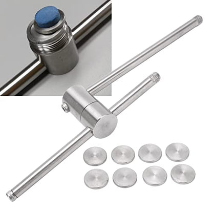 Billiard Cue Tip Presser, Stainless Steel Billiard Cue Tip Shaper Snooker Stick Tip Compressor Press Tool for Tips from 9mm to 14mm