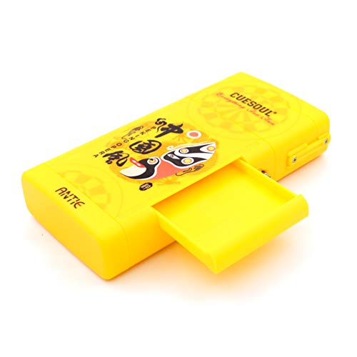 CUESOUL ANTIE Hard Dart Case with Peking Opera Mask Design and Dart Flights Case for Your Choice - color: Dart Case-Yellow