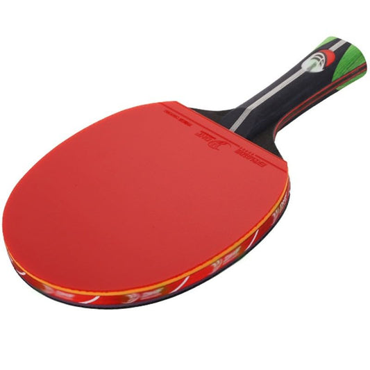 Professional Ping Pong Paddle, High Performance Table Tennis Racket for Training and Competition, 5 Layers of Pure Wood + 2 Layers of Carbon, Flared Handle