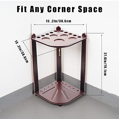 Pool Stick Holder Floor Stand, 10 Cues Solid Wood Billiard Pool Cue Rack, Pool Table Accessories (Mahogany) - color: Mahogany