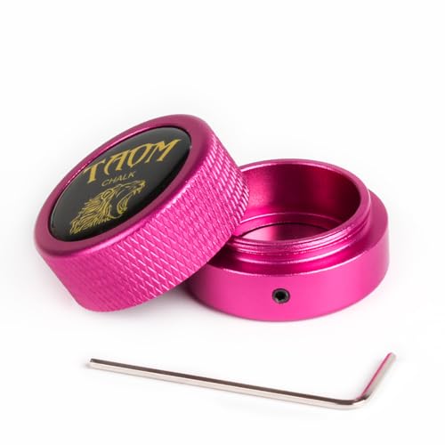 TAOM Pool Chalk Holder Round Shaped Practical Tool Billiards Accessories Magnetic Mini Chalk Tip Case Container Round Box Billiards - color: 1-Pink holder