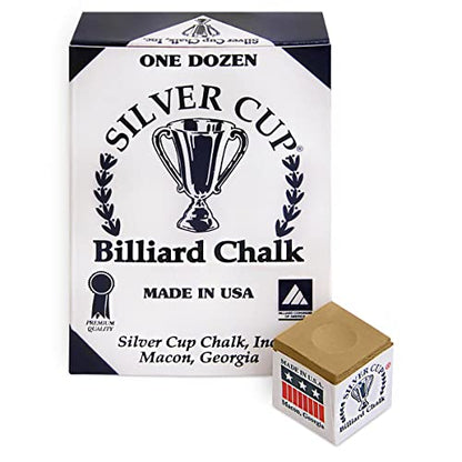 Silver Cup Billiard CHALK - ONE DOZEN - color: Brown