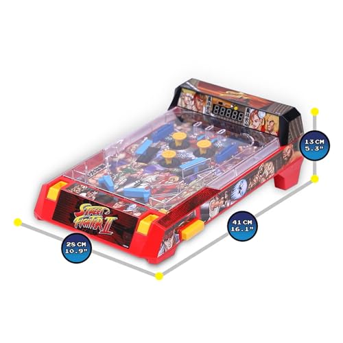 Street Fighter II: Arcade Pinball - Premium Series, Lights & Sounds Iconic Tabletop Game, LED Scoreboard, Vibrating Bumpers, Licensed, Adults-Kids 6+