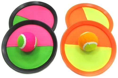 YMCtoys Kids Toys Toss and Catch Ball Set with 4 Paddles 2 Balls Outdoor Games for Kids Beach Pool Yard Games Toys for 3-12 Years Old Boys Girls Kids Adults Family