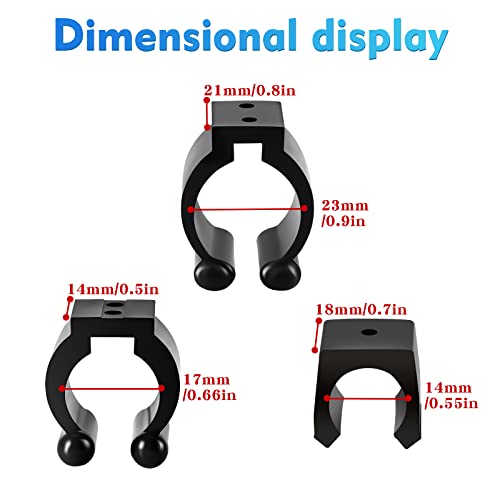 12 PCS Pool Cue Holder Clamps(Include Screws), Billiards Snooker Cue Locating Clip Holder Regular Fishing Rod Storage Clips Black for Pool Cue Racks Include Screws - color: Big