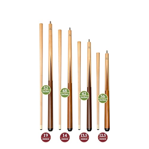 ASKA Short Pool Cue Sets, Canadian Maple Billiard Cue Sticks, 13mm Tip, 5/16x18 Joint, Multi-Set Options for Home & Game Rooms - style: Set of 4, Sneaky Pete