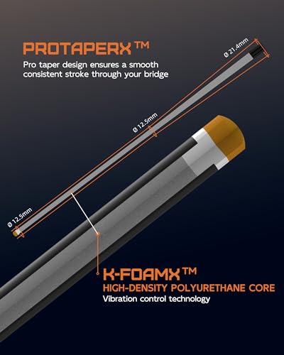 KONLLEN Carbon Fiber Pool Cue 2.0, 58-inch Low Deflection Billiard Stick for Adults with 12.5mm Tip and Pro Taper - color: 008 AK-09F 2.0-yellow