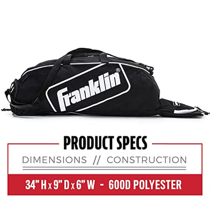 Franklin Sports Youth Baseball + Softball Bat Bag - Boys + Girls Tee Ball, Softball + Baseball Bag for Kids - color: Black