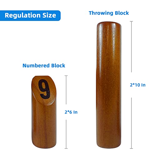 SpeedArmis Wooden Throwing Game - 12 Numbered Block Toss Games Set with Scoreboard & Carrying Case, Indoor Tailgating Bowling Yard Activity‌ for Teens Adults Family