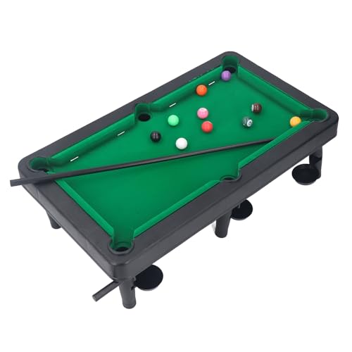 Mini Pool Table, Kids Tabletop Pool Set with 16 Balls and Rack for Double Player Children Interactive Portable Billiard Game High Simulation