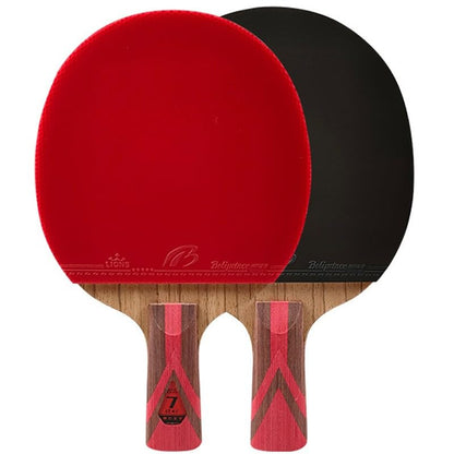 Ping Pong Paddles Set of 2, High Performance Professional Table Tennis Paddles, Carbon Fiber Table Tennis Racket Set, 7-Layer Bottom Plate, Competition Rubber - color: A