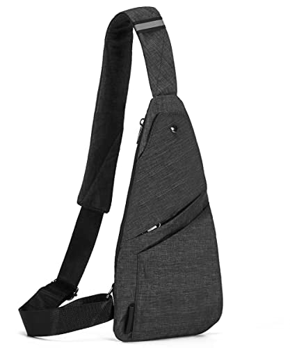 Seoky Rop Slim Sling Bag Small Ultra Thin Water Resistance Crossbody Chest Shoulder Backpack Personal Pocket Bag Dark Grey - color: Dark Grey-1