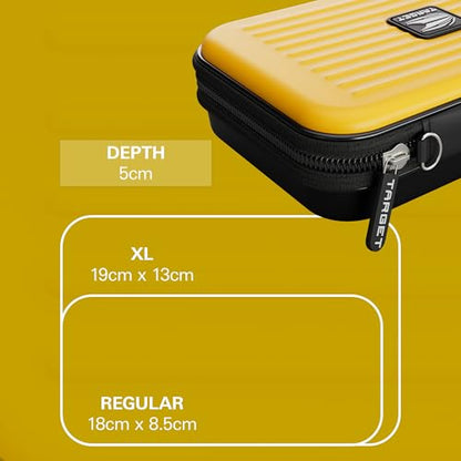Target Darts Takoma XL Darts Wallet Case, Yellow – Holds 6 Darts, Protective EVA Holder with Double Zip Lock Pouches – Professional Dart Accessories - color: Yellow