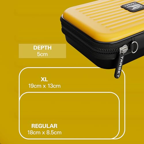 Target Darts Takoma XL Darts Wallet Case, Yellow – Holds 6 Darts, Protective EVA Holder with Double Zip Lock Pouches – Professional Dart Accessories - color: Yellow