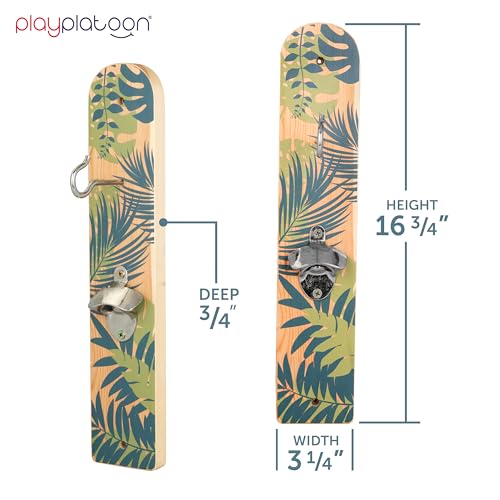 Play Platoon Hook and Ring Toss Bar Game for Adults - Wood Toss Ring Game for Adults - Perfect Home, Basements, & Bar Gifts - color: Palm Print