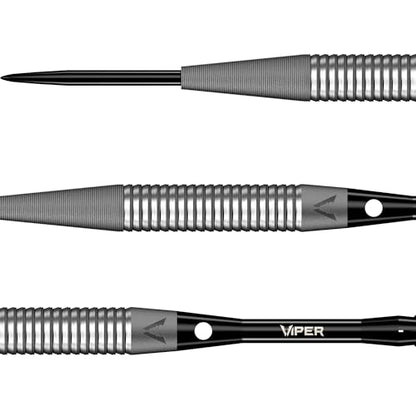 Viper Sinister Steel Tip Darts, 95% Tungsten Darts Metal Tip Dart Set for Sisal Dartboard, Sandblasted Barrels, Aluminum Dart Shafts with Locking Holes, Professional Grade - size: 22 Grams, style: Shark Cut