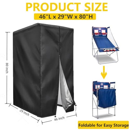 Basketball Arcade Cover, 420D Waterproof Basketball Hoop Covers | 46"L x 29"W x 80"H, Shooting Machine Arcade Basket Ball Game Case For Indoor Outdoor Use(Cover Only) - size: 46"L x 29"W x 80"H