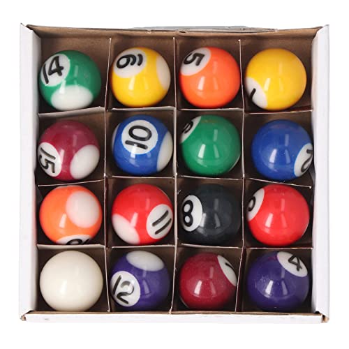 25mm Mini Pool Ball Set - 16 Pcs Billiard Balls, Resin Table Balls Accessories