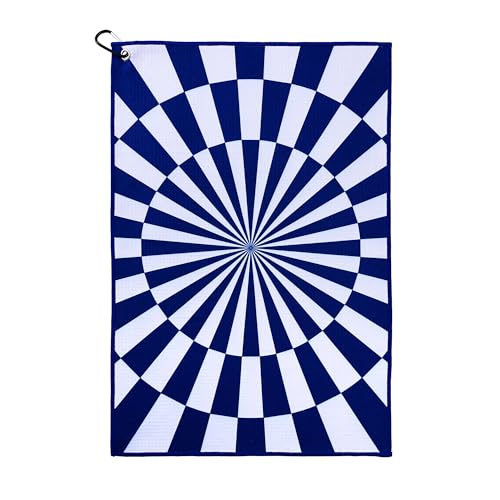 ZEETY Golf Towel with Carabiner Clip – 16"x24" Kaleidoscope Pattern Microfiber Golf Towels – Unique Golf Accessories & Golf Gifts for Men & Women (Blue) - color: Blue