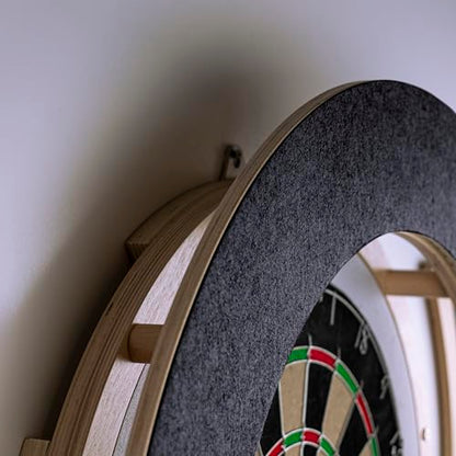 Dart Board Cabinet Set with LED Light; Bristle Dartboard, Built in LED Light, Darts and Chalkboards - color: Black (Cabinet Only)