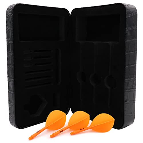 CUESOUL Professional Luxury PU Dart Case with AK5 Dart Flights,Dart Carrying Case for Steel Tip Darts or Soft Tip Darts - color: with Teardrop Shape Dart Flight