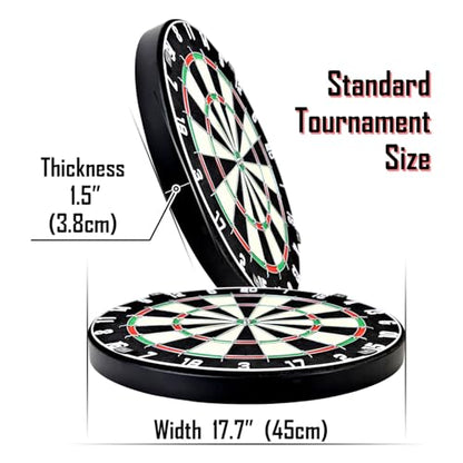 Dartboard with Staple-Free Bullseye Easily Recognizable Numbers 18g Steel Tip Darts Set 12 Steel Tip Darts 18g Mounting Kits Include - style: DB