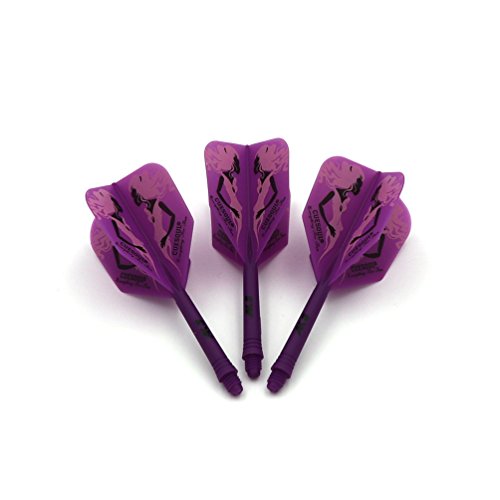CUESOUL ROST Integrated Dart Flight and Shafts Meduim/Small/Large - color: Purple Beauty, size: Size M-28mm