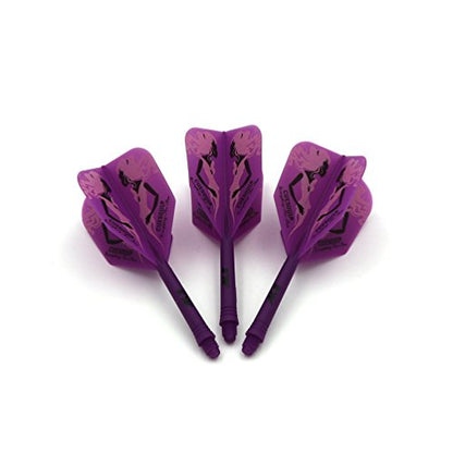 CUESOUL ROST Integrated Dart Shaft and Dart Flight Standard/Slim/Diamond/Big Wing/Tear/Diamond - color: 21mm-Big Wing Shape-Purple Beauty