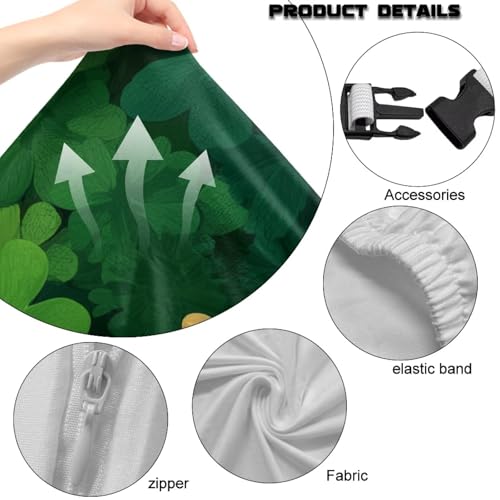 Suobstales Highland Cattle Shamrock Pattern Gaming Chair Covers Slipcovers Stretch Gamer Chair Cover with Armrest Covers Waterproof Fabric Non-Slip Universal Fit Rotating Gaming Chair Protector - color: Highland Cattle Shamrock