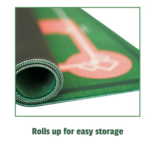 Baseball Field Table Top Premium Neoprene Game Mat – 24" x 24" Playfield with Smooth Polyester Top & Non-Slip Rubber Backing