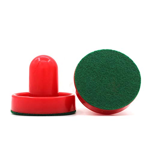 2 Pcs Red Air Hockey Pushers and Air Hockey Pucks Great Goal Handles Paddles Replacement Accessories for Game Tables