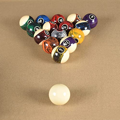 2-1/4”(57.15mm) Pool Ball Set, Pool Table Balls, Complete 16 Marble Billiard Ball Set