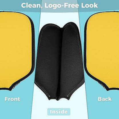 Pickleball Paddle Cover, Universal Case Size - 8.6 x 12.2 inches Racket Sleeve, Compatible with Most USAPA Standard and Elongated Pickball Paddles - style: 1 Pack Yellow
