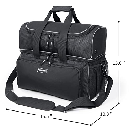 Mangrove 2 Ball Bowling Bag - Double Bowling Ball Bag with Dual Padded Holder & Mutiple Pockets - Fits Shoes Up to Mens Size 16 and Accessories